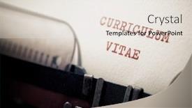  Presentation with curriculum - Presentation design enhanced with curriculum-vitae-phrase-written background and a sky blue colored foreground