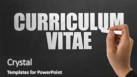  Presentation with curriculum - PPT layouts consisting of curriculum vitae background and a dark gray colored foreground