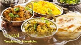  Presentation with bread - Amazing presentation theme having madras - indian curries with rice backdrop and a tawny brown colored foreground