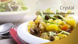  Presentation with curry - Presentation featuring curry-beef-and-vegetable background and a blonde colored foreground
