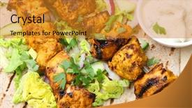  Presentation with chicken - Colorful presentation theme enhanced with chicken tikka chapatti wrap backdrop and a gold colored foreground