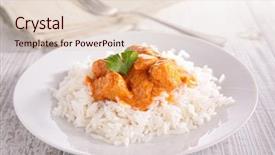  Presentation with curry - PPT theme having curry chicken and basmati rice background and a lemonade colored foreground