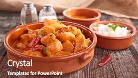 Presentation with chicken curry - Colorful theme enhanced with curry chicken and rice backdrop and a tawny brown colored foreground