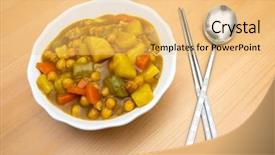  Presentation with curry - Presentation design enhanced with curry rice in a white background and a yellow colored foreground