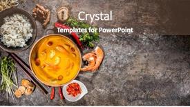  Presentation with thai - Colorful PPT layouts enhanced with curry served in bowl free backdrop and a violet colored foreground