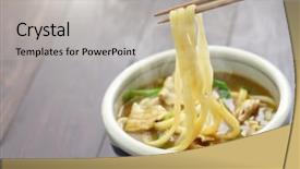  Presentation with curry - Beautiful presentation featuring curry udon japanese noodles soup backdrop and a light gray colored foreground