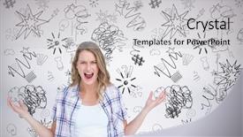  Presentation with angry miners - Slide deck enhanced with curse - angry hipster shouting against grey background and a light gray colored foreground