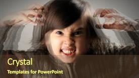  Presentation with angry child - Slides with curse - angry upset child with long background and a tawny brown colored foreground