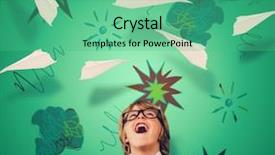  Presentation with pupil - PPT theme enhanced with curse - cute pupil dressed up background and a seafoam green colored foreground