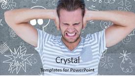  Presentation with old man - PPT layouts with curse - handsome casual man screaming background and a  colored foreground