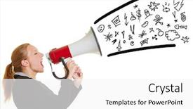  Presentation with angry - Slide deck enhanced with curse - young angry business woman ranting background and a white colored foreground