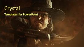  Presentation with wild west - Slides with cursed-cowboy-from-the-wild and a wine colored foreground