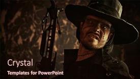  Presentation with wild west - Slide deck enhanced with cursed-cowboy-from-the-wild background and a wine colored foreground