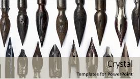  Presentation with vintage - Presentation theme having cursive - collection of vintage nibs background and a mint green colored foreground