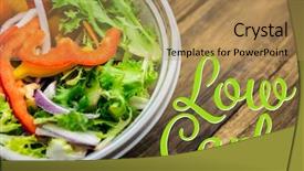  Presentation with bowl - Beautiful slides featuring cursive - low carb against healthy bowl backdrop and a coral colored foreground