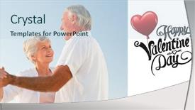  Presentation with valentines - Amazing slide deck having cursive - senior couple dancing backdrop and a  colored foreground
