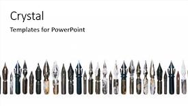  Presentation with black white vintage art - Audience pleasing slides consisting of cursive writing - collection of vintage nibs isolated backdrop and a white colored foreground