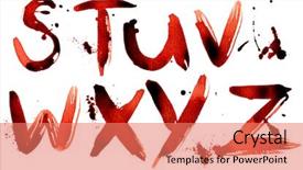  Presentation with alphabet - Audience pleasing PPT theme consisting of cursive writing - grunge alphabet s-z backdrop and a coral colored foreground