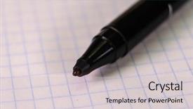  Presentation with pen - PPT theme having cursive writing - image of pen background and a light gray colored foreground