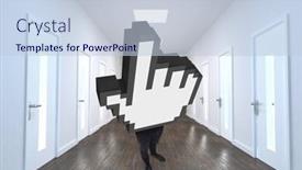  Presentation with doodle - Amazing theme having cursor-with-legs-against-doodle backdrop and a lemonade colored foreground