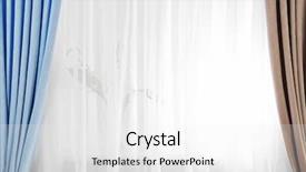  Presentation with curtain - PPT theme consisting of curtain on the window background and a white colored foreground
