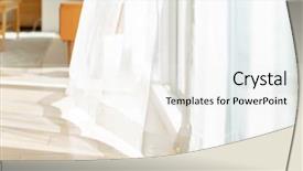  Presentation with curtain - Beautiful presentation design featuring curtain swaying in the wind backdrop and a white colored foreground