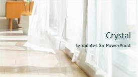  Presentation with curtain co 27 v18 01 trial - Presentation theme with curtain swaying in the wind background and a sky blue colored foreground