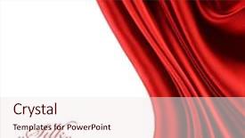  Presentation with curtains - Presentation theme having red dragonfly island on the edge of a large rock background and a tawny brown colored foreground