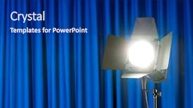  Presentation with projector - PPT theme enhanced with curtains and projector lights wtih background and a navy blue colored foreground