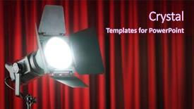  Presentation with projector - Presentation theme enhanced with theatre door - curtains and projector lights wtih background and a wine colored foreground