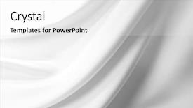  Presentation with rippled white silk - Slide deck with curtains lines - closeup of rippled white silk background and a  colored foreground