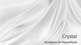  Presentation with rippled white silk - Slide deck having curtains lines - closeup of rippled white silk background and a  colored foreground