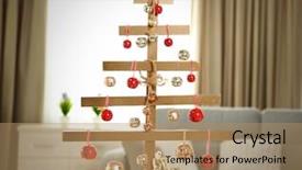  Presentation with christmas tree - Colorful theme enhanced with curtains lines - handmade christmas tree and baubles backdrop and a coral colored foreground
