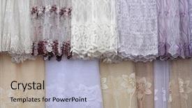  Presentation with retail store - Slide set having curtains variety selection drapes shop background and a  colored foreground