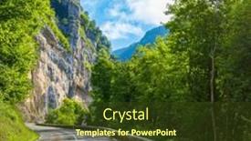  Presentation with asphalt - Presentation theme enhanced with curve-asphalt-road-in-mountain background and a tawny brown colored foreground