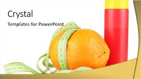  Presentation with orange curve - Presentation theme featuring curve green yellow - orange with measuring tape background and a  colored foreground