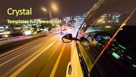  Presentation with night city - Presentation consisting of curve road accident - night city from the car background and a  colored foreground