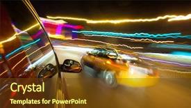  Presentation with street accident - Theme consisting of curve road accident - night traffic shoot background and a tawny brown colored foreground