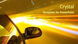  Presentation with traffic light - Beautiful PPT theme featuring curve road accident - night traffic shoot backdrop and a tawny brown colored foreground