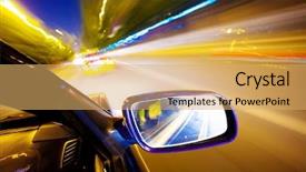  Presentation with traffic light - Colorful PPT theme enhanced with curve road accident - night traffic shoot backdrop and a yellow colored foreground