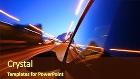  Presentation with road accident - Theme having curve road accident - speed drive on car background and a tawny brown colored foreground