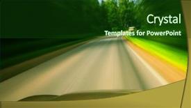  Presentation with cd rom drive cd - Slides with curve road accident - speed drive background and a forest green colored foreground