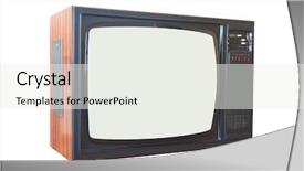  Presentation with old television set - Presentation theme consisting of curve screen television - old retro tv set background and a  colored foreground