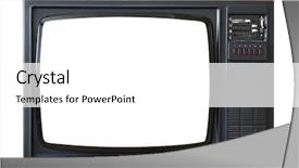  Presentation with old television set - Presentation design with curve screen television - old retro tv set background and a  colored foreground