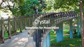  Presentation with woods - Presentation theme with curve wooden bridge deep in the woods background and a tawny brown colored foreground