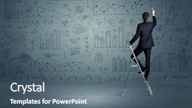  Presentation with modern elegant - Presentation design featuring curved arrow - businessman in modern stylish elegant background and a gray colored foreground