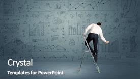  Presentation with modern elegant - Presentation having curved arrow - businessman in modern stylish elegant background and a ocean colored foreground