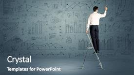  Presentation with modern elegant - Cool new slide deck with curved arrow - businessman in modern stylish elegant backdrop and a gray colored foreground