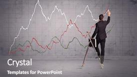  Presentation with modern - Theme featuring curved arrow - guy in modern suit standing background and a gray colored foreground