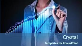  Presentation with art white gray grey - Presentation theme having curved arrow - image of businesswoman in grey background and a ocean colored foreground